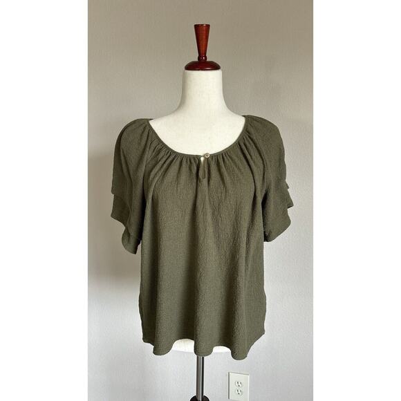 Olive Green Women's Top - Picture 9 of 11